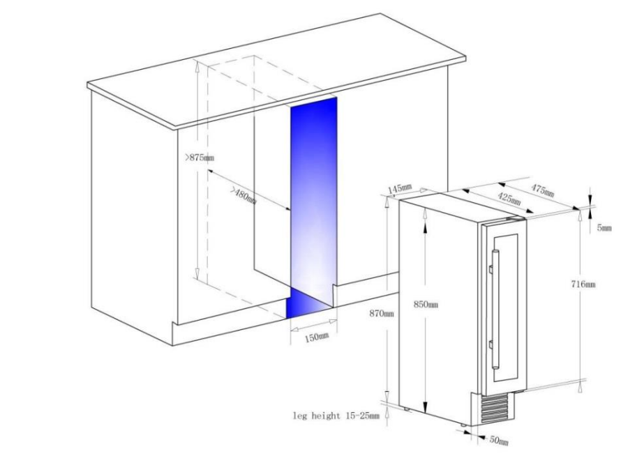 Climadiff винный шкаф схема