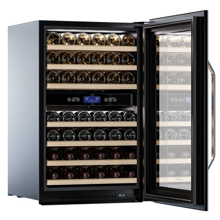 Винный шкаф Meyvel MV42-KSB2 двухзонный встраиваемый в колонну