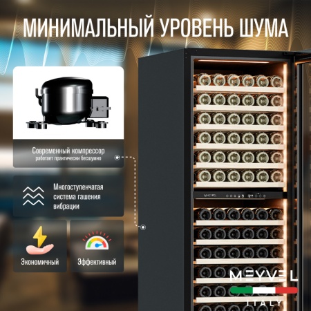 Винный шкаф Meyvel MV141PRO-KBT2 компрессорный двухзонный