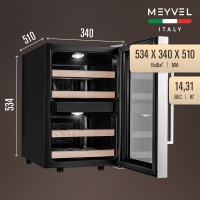 Термоэлектрический винный шкаф Meyvel MV12-BF2 двухзонный