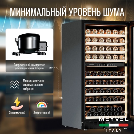 Винный шкаф Meyvel MV99PRO-KBT2 компрессорный двухзонный
