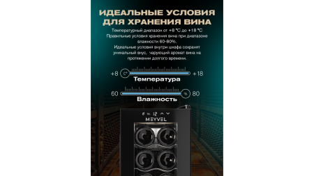 Винный шкаф Meyvel MV08-TB1 термоэлектрический отдельностоящий
