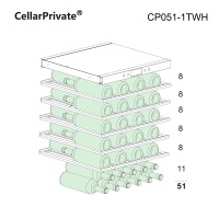 Винный шкаф Cellar Private CP051-1TWH белый со скрытой ручкой под столешницу