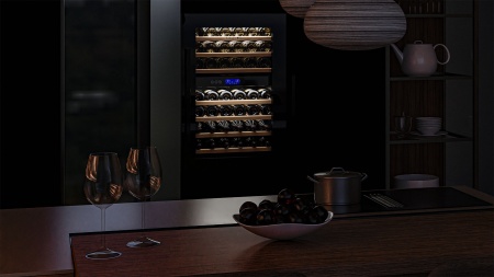 Винный шкаф Meyvel MV42-KBB2 двухзонный встраиваемый в колонну