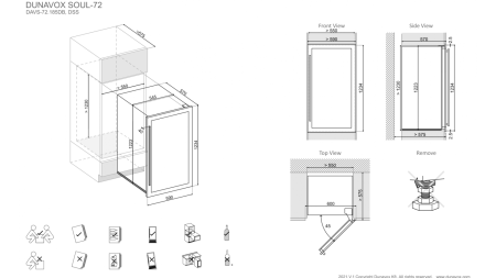 Винный шкаф  Dunavox DAVS-72.185DB в колонну