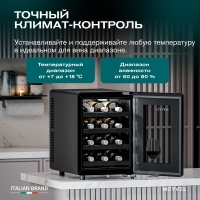 Термоэлектрический винный шкаф Meyvel MV12-BSF1 на 12  бутылок