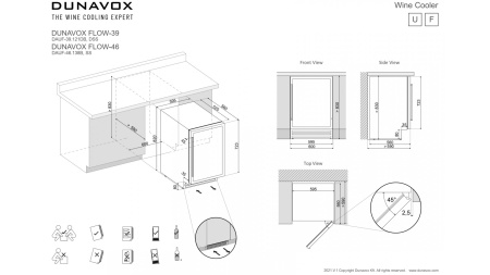 Винный шкаф  Dunavox DAUF-39.121DB двухзонный под столешницу