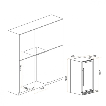 Винный шкаф Meyvel MV116-KBT2 компрессорный двухзонный