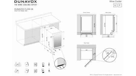Винный шкаф Dunavox DAUF-38.100DB двухзонный под столешницу