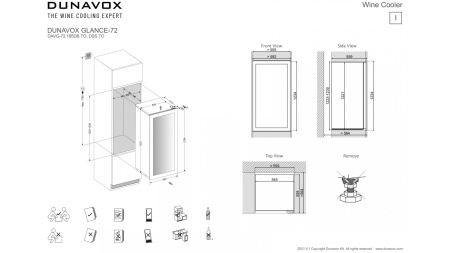 Винный шкаф Dunavox DAVG-72.185DB.TO двухзонный в колонну 