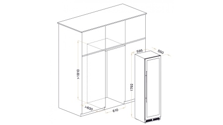 Винный шкаф Meyvel MV98-KBT3 компрессорный трёхзонный встраиваемый