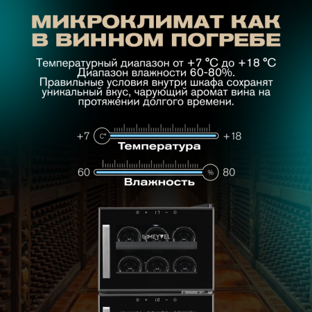 Винный шкаф Meyvel MV21-BF2 термоэлектрический двухзонный