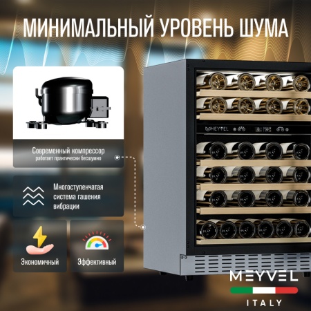 Винный шкаф Meyvel MV46PRO-KST2 двухзонный под столешницу