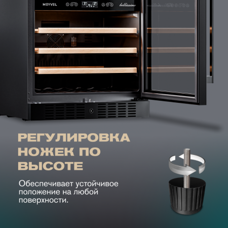Винный шкаф Meyvel MV46-KBT2 двухзонный под столешницу