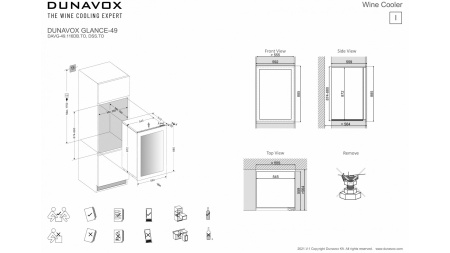 Винный шкаф Dunavox DAVG-49.116DB.TO двухзонный в колонну