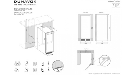 Винный шкаф Dunavox DX-58.258DB компрессорный двухзонный