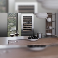 Винный шкаф Meyvel MV42-KSB2 двухзонный встраиваемый в колонну