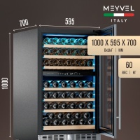Винный шкаф Meyvel MV77PRO-KST2 компрессорный двухзонный