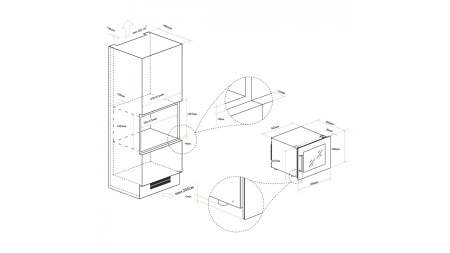Винный шкаф Meyvel MV22-KBB1 встраиваемый в колонну