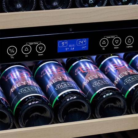 Винный шкаф Meyvel MV42-KSB2 двухзонный встраиваемый в колонну