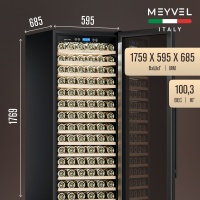 Винный шкаф Meyvel MV171-KBT1 компрессорный встраиваемый на 171 бутылку