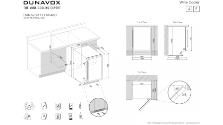 Винный шкаф Dunavox DAUF-46.145DB двухзонный под столешницу