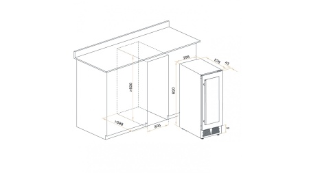 Винный шкаф Meyvel MV19-KWT1 компрессорный под столешницу