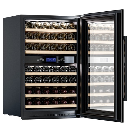 Винный шкаф Meyvel MV42-KBB2 двухзонный встраиваемый в колонну