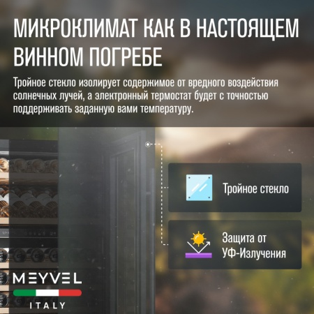 Винный шкаф Meyvel MV77PRO-KST2 компрессорный двухзонный