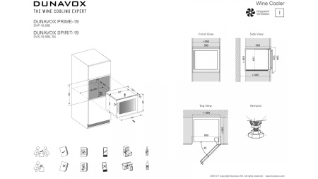 Винный шкаф Dunavox DVS-19.50B в колонну