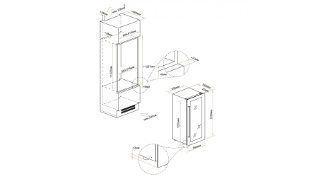 Винный шкаф Meyvel MV66-KBB1 встраиваемый в колонну