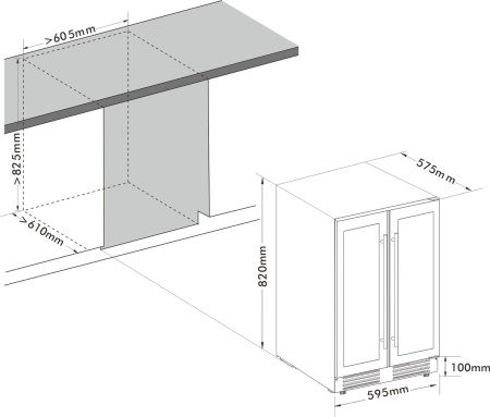 Винный шкаф Cellar Private CP042-2TB компрессорный двухзонный под столешницу