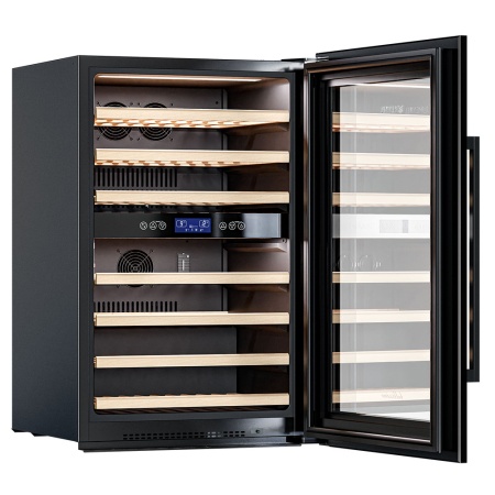Винный шкаф Meyvel MV42-KBB2 двухзонный встраиваемый в колонну