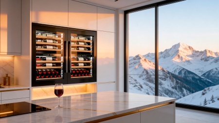 Винный шкаф MV47PRO-KBB2 двухзонный встраиваемый в колонну