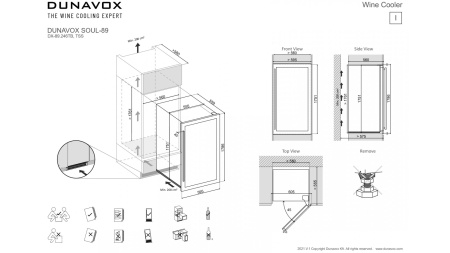 Винный шкаф Dunavox DX-89.246TB компрессорный в колонну три зоны