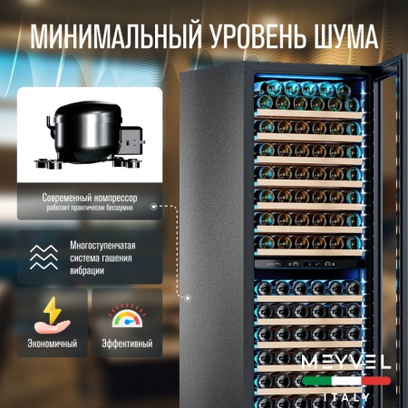 Винный шкаф Meyvel MV163PRO-KBT2 компрессорный двухзонный