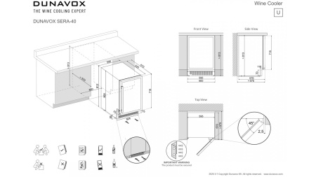 Винный шкаф Dunavox DAUF-40.138B под столешницу