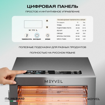 Дегидратор Meyvel MDH12-1S (Нержавеющая Сталь)