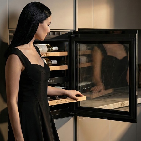 Винный шкаф MV26PRO-KBB2 двухзонный встраиваемый в колонну