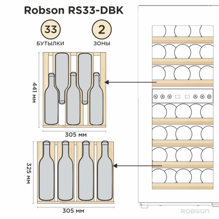 Винный шкаф Robson RS33-DBK