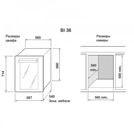 Встраиваемый в колонну винный шкаф Indel B Built-In 36 Home Plus