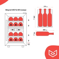 Термоэлектрический винный шкаф Meyvel MV12-SF2 двухзонный