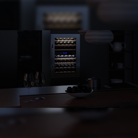 Винный шкаф Meyvel MV42-KSB2 двухзонный встраиваемый в колонну