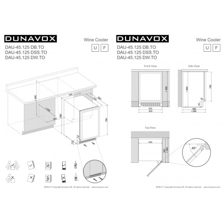 Винный шкаф Dunavox DAU-45.125DW.TO