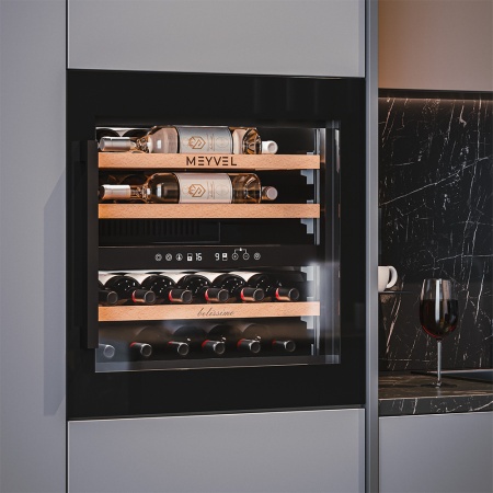 Винный шкаф MV26PRO-KBB2 двухзонный встраиваемый в колонну