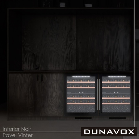 Винный шкаф  Dunavox DAUF-39.121DB двухзонный под столешницу